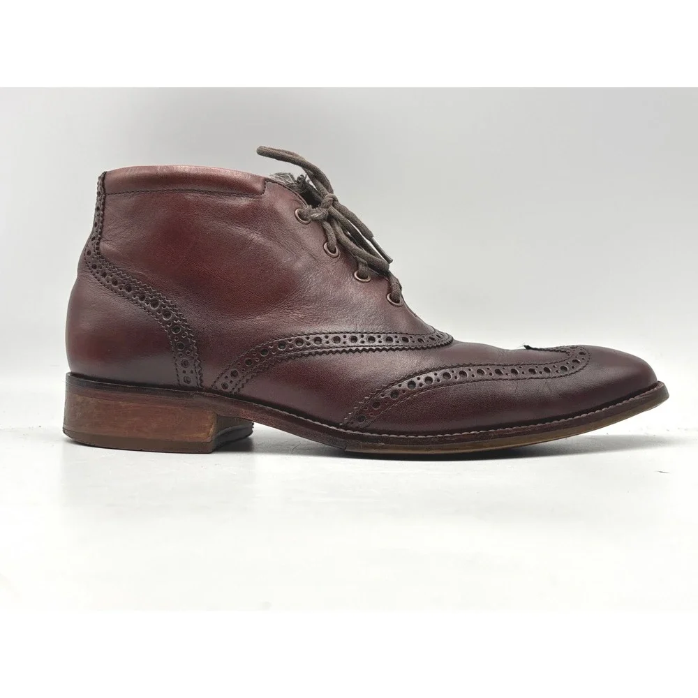 Cole Haan Mens Brown Leather Wingtip Brogue Chukka Boots C11053 Size 8.5 M